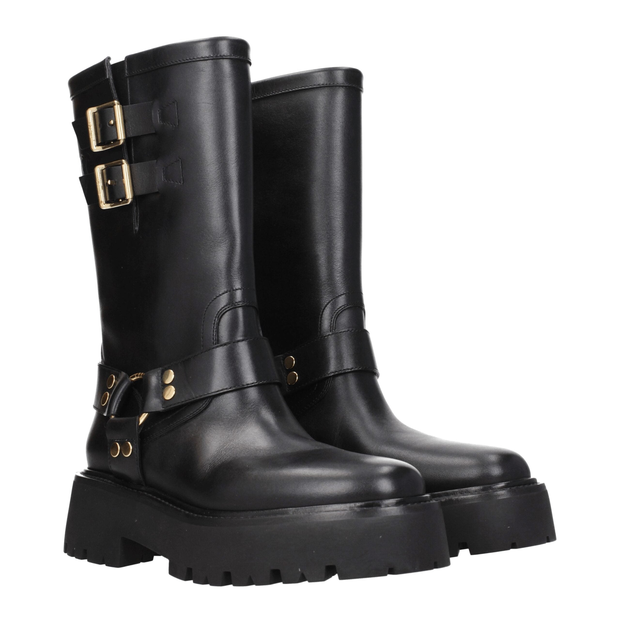 Celine Gold Leather Ankle Boots Celine