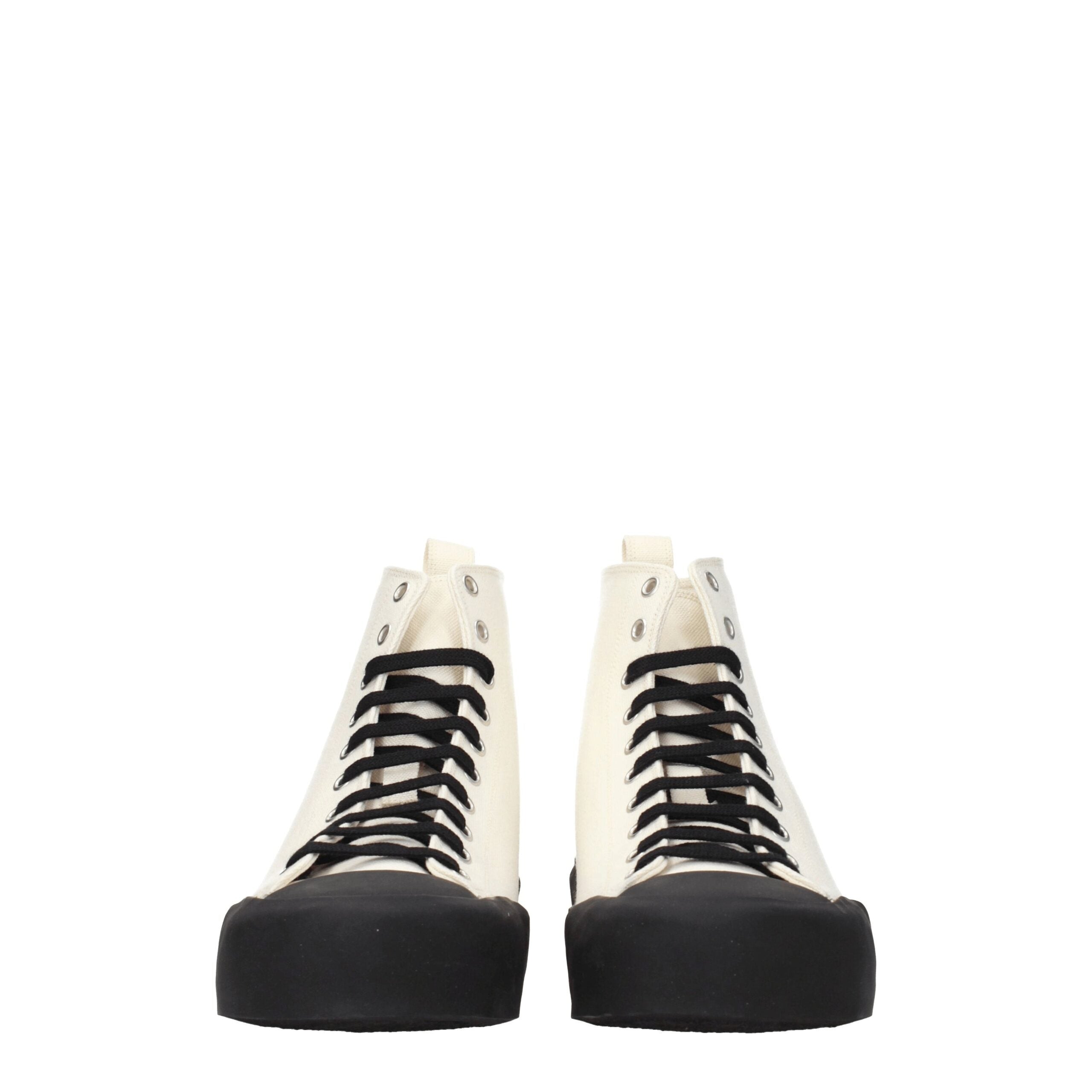 Jil Sander Beige Fabric High Tops Jil Sander