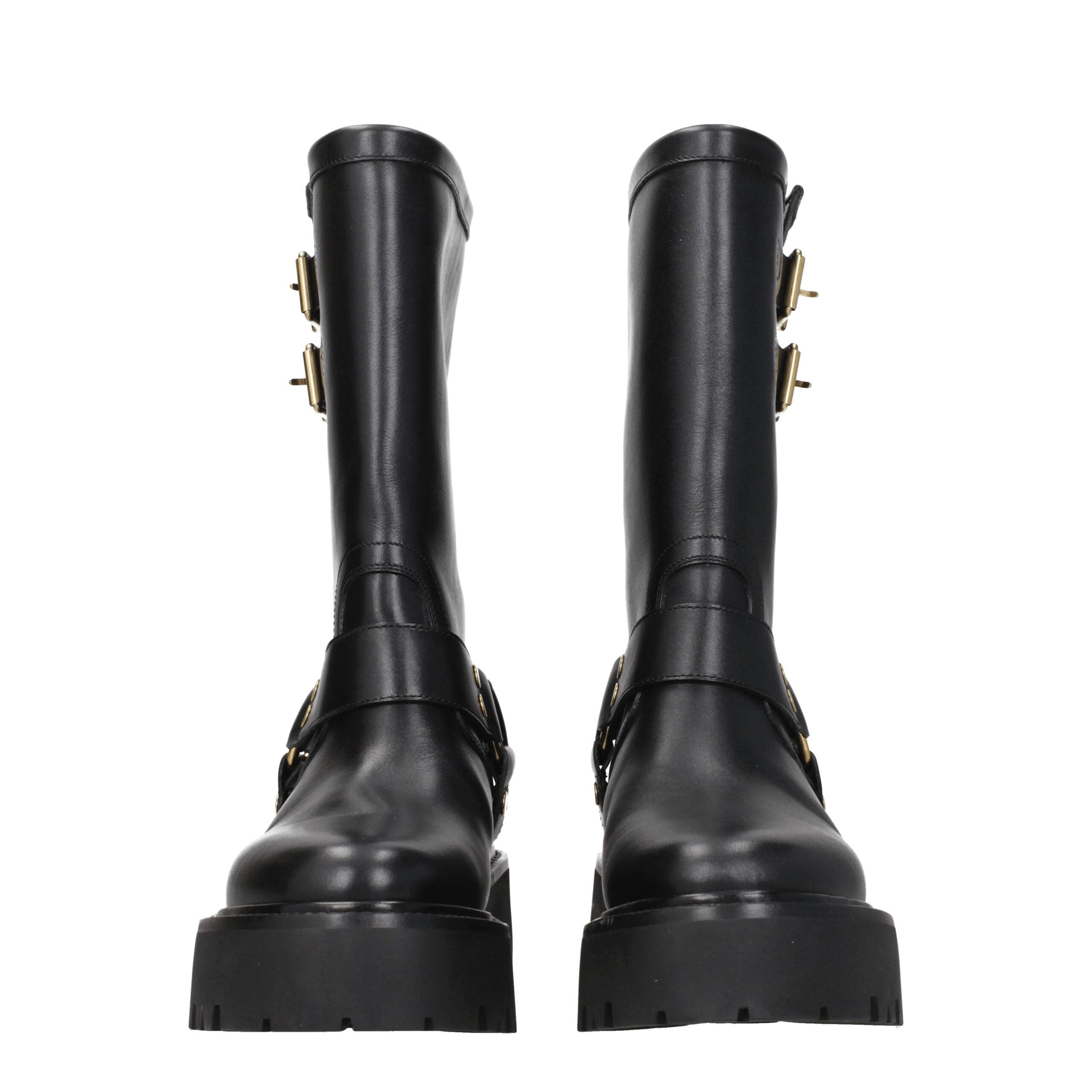Celine Gold Leather Ankle Boots Celine