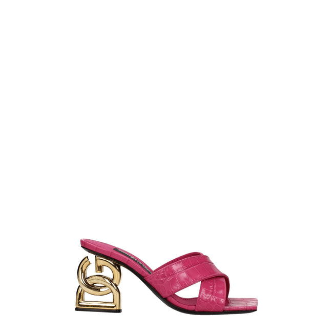 Dolce & Gabbana Pink Leather Platforms Dolce & Gabbana
