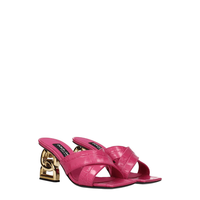 Dolce & Gabbana Pink Leather Platforms Dolce & Gabbana