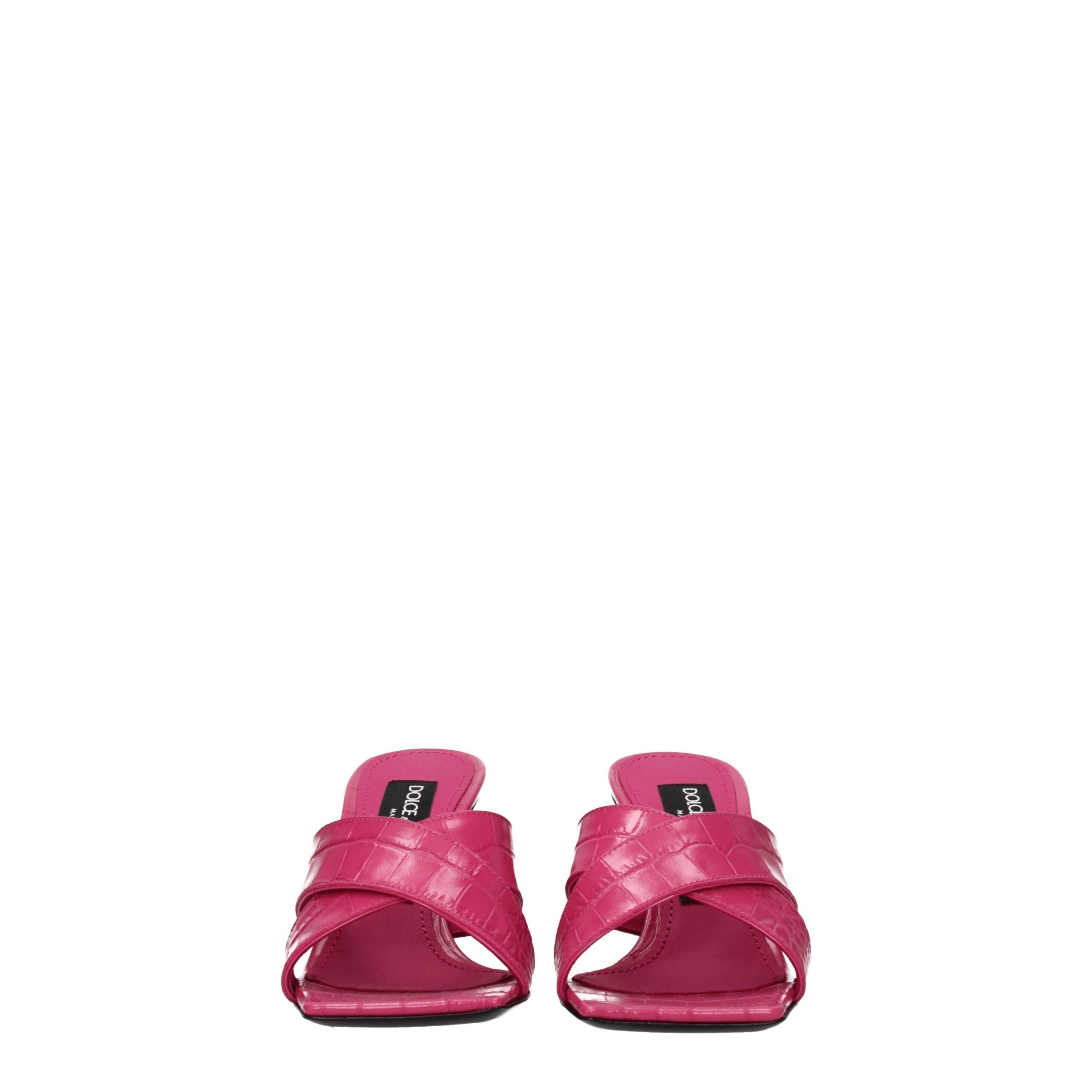Dolce & Gabbana Pink Leather Platforms Dolce & Gabbana