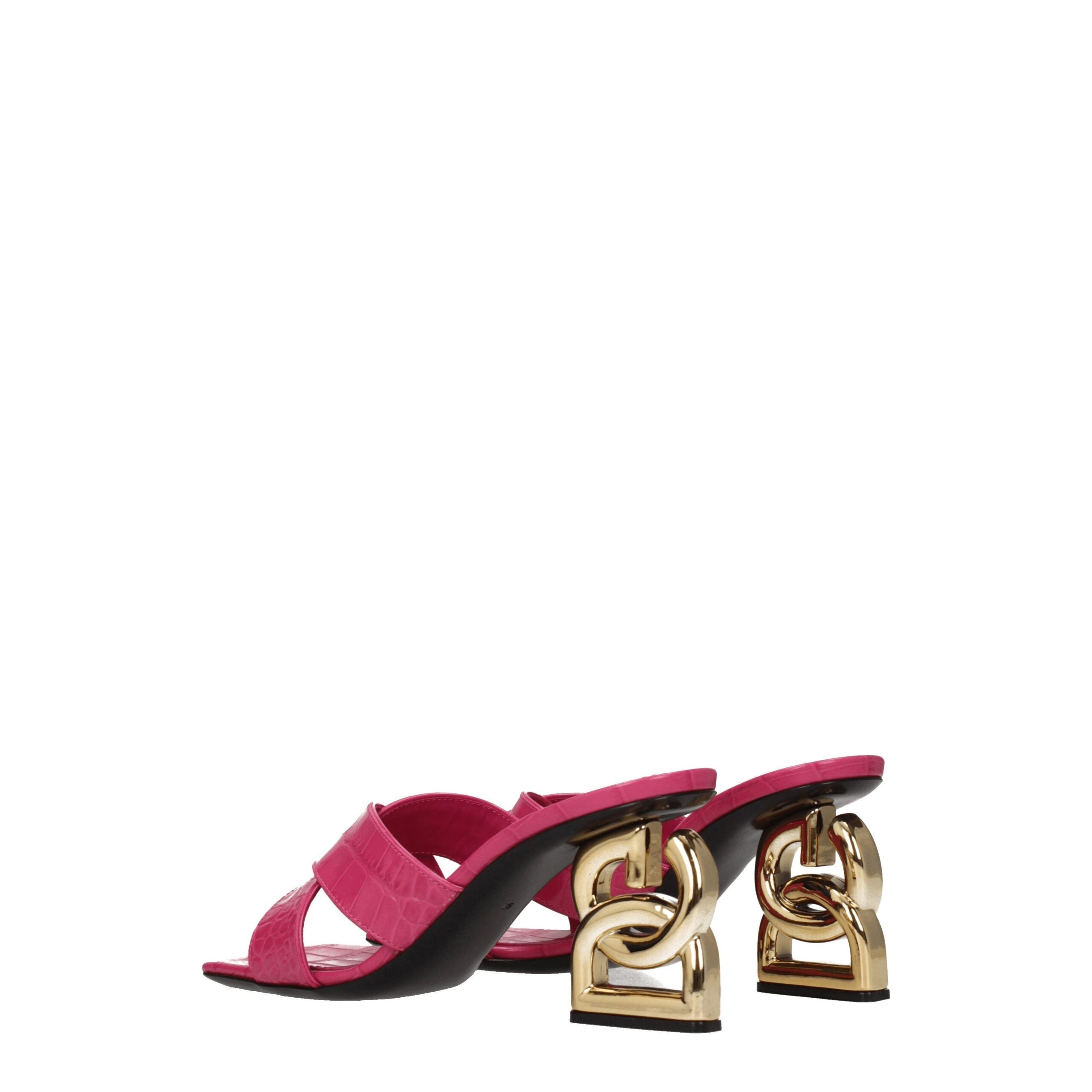 Dolce & Gabbana Pink Leather Platforms Dolce & Gabbana