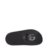 Dolce & Gabbana Black Leather Slippers Sandals Dolce & Gabbana