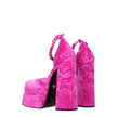 Versace Pink Velvet Platforms Versace