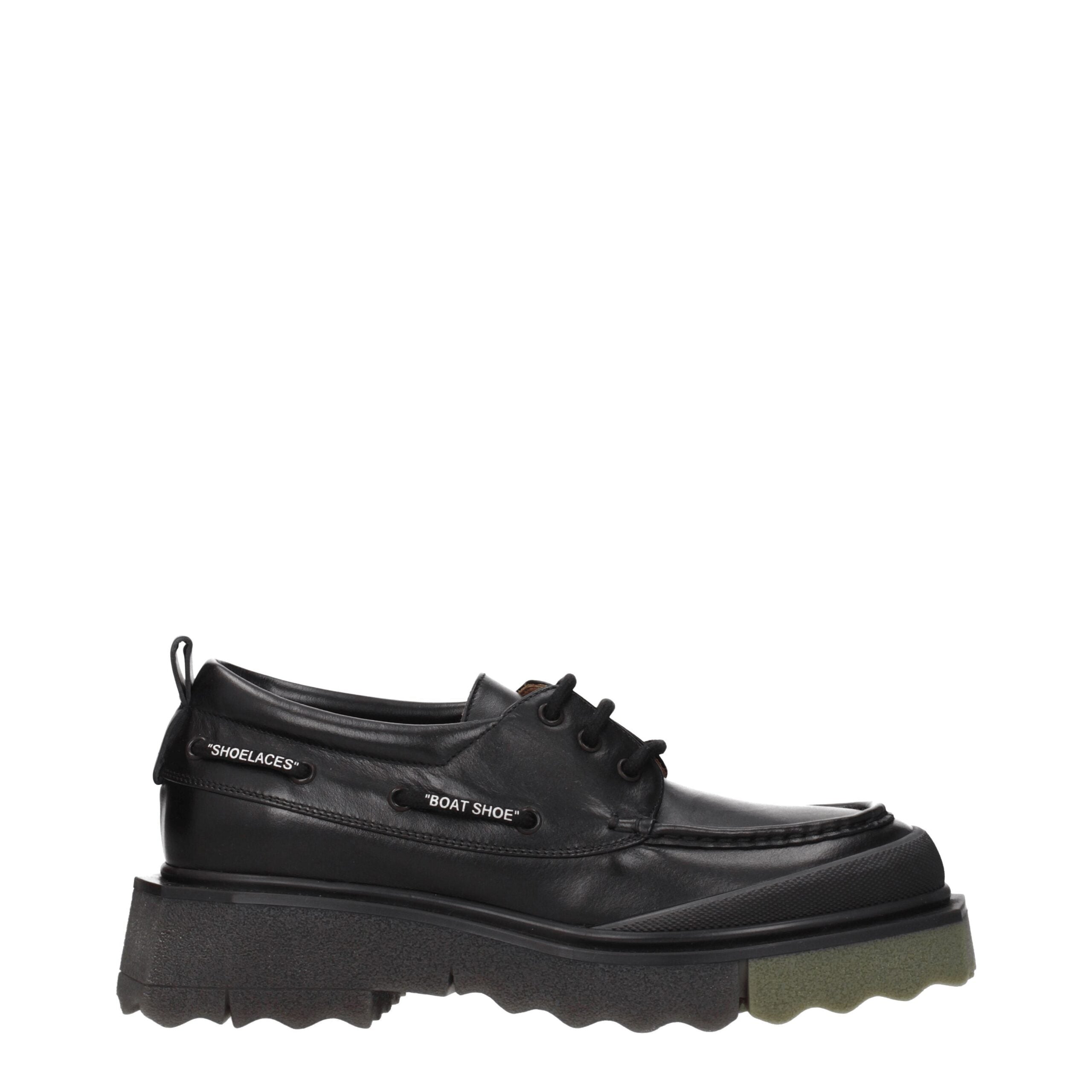 Off-White Black Leather Slip-On Loafers Off-White