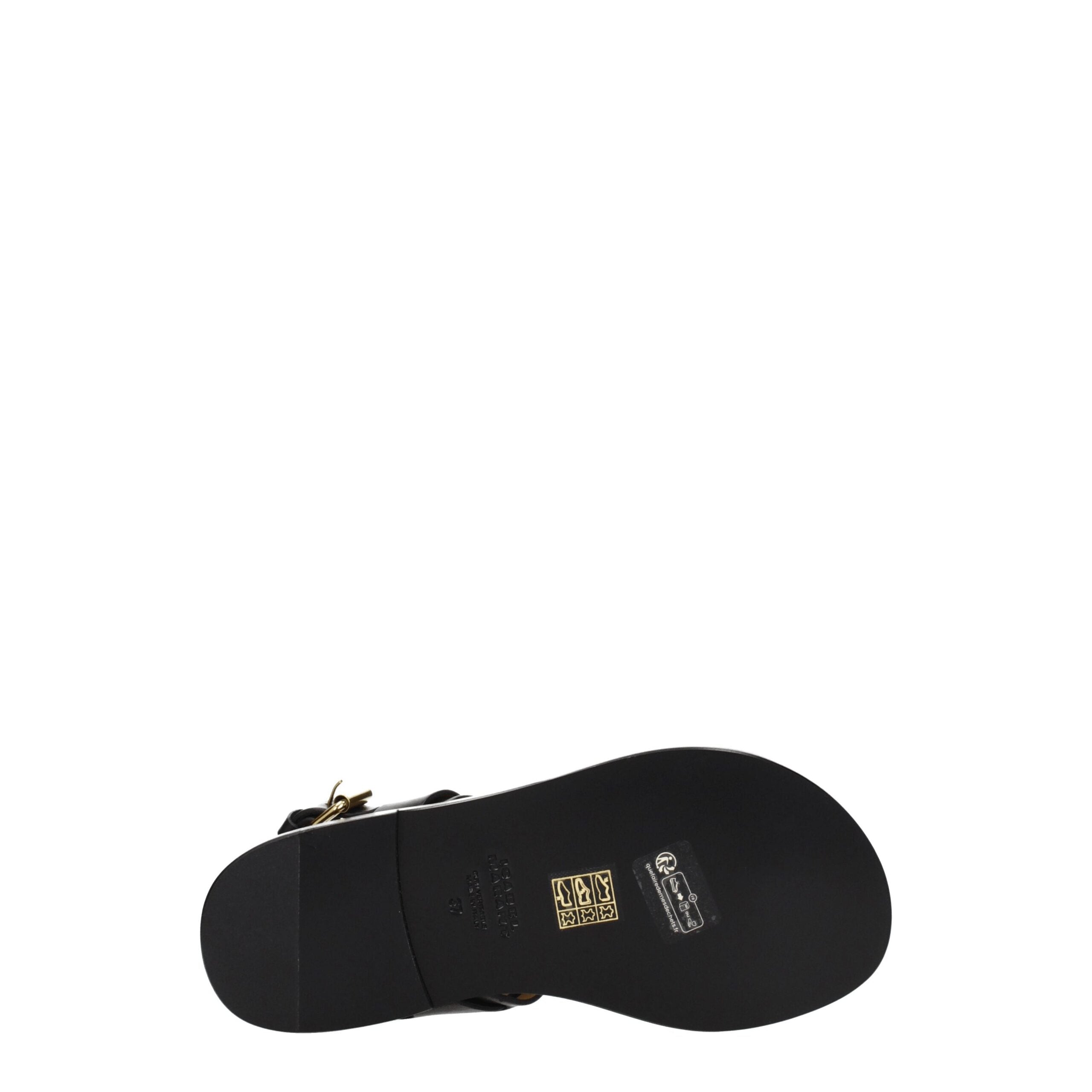 Isabel Marant Black Leather Flip-Flop Sandals Isabel Marant
