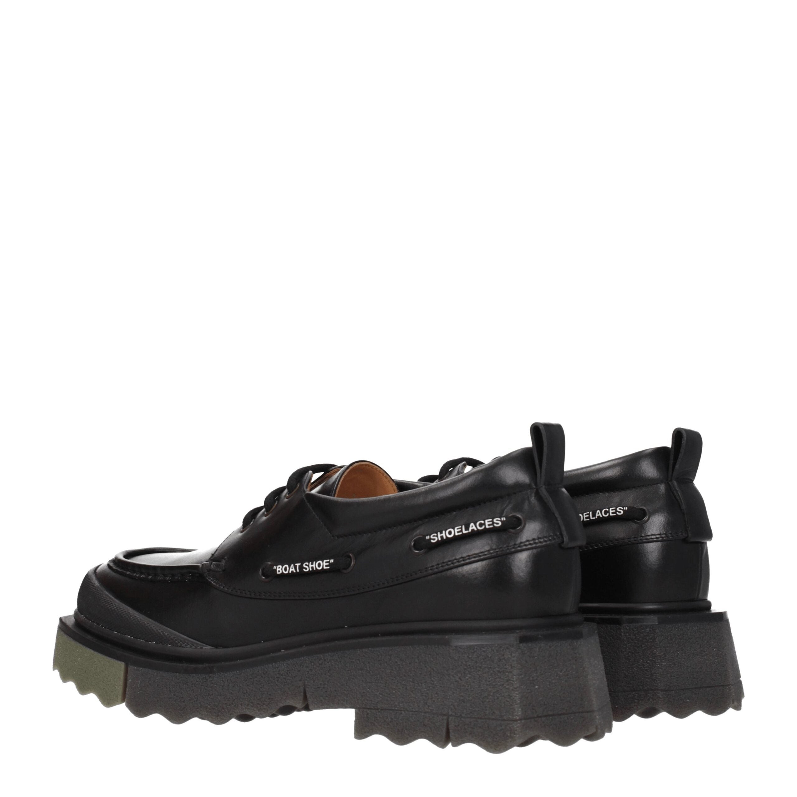 Off-White Black Leather Slip-On Loafers Off-White