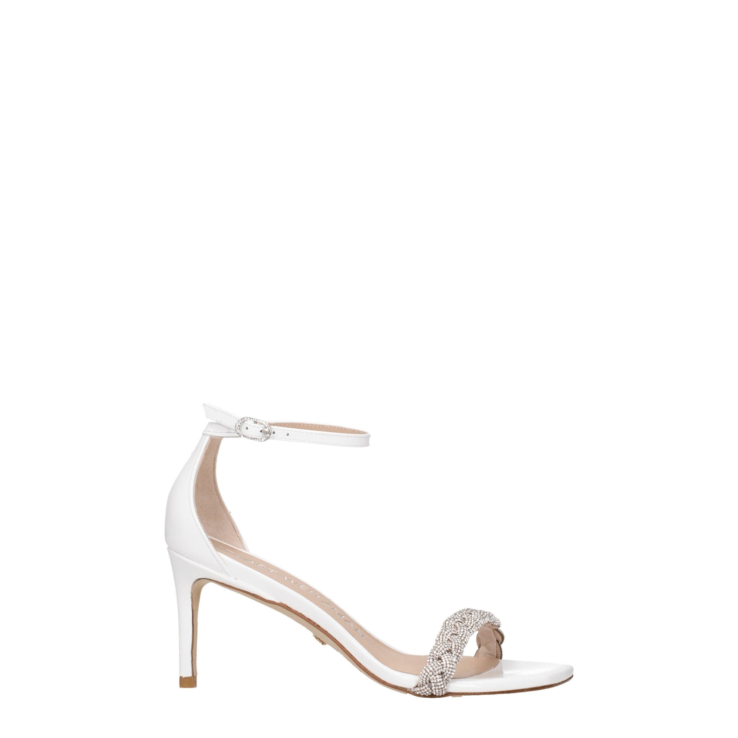 Stuart Weitzman White Leather Stiletto Heels Sandals Stuart Weitzman