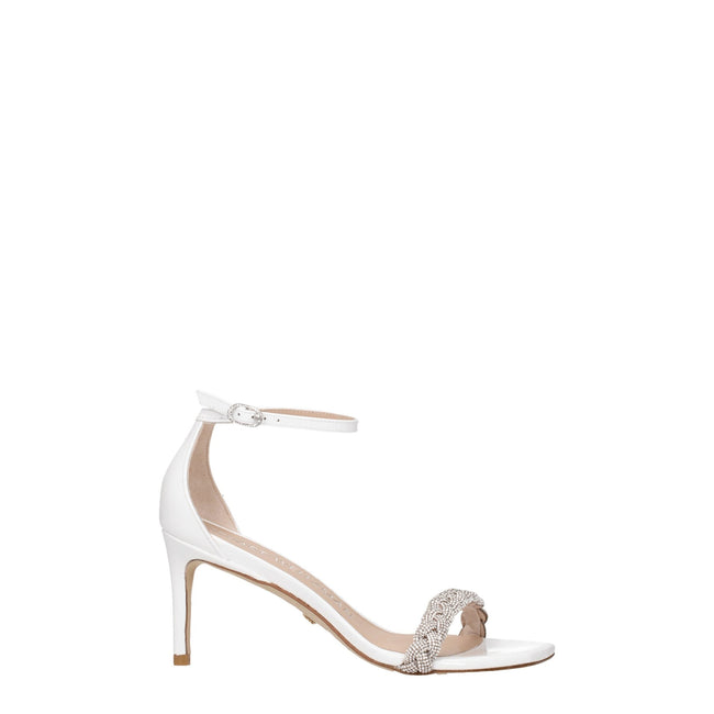 Stuart Weitzman White Leather Stiletto Heels Sandals Stuart Weitzman