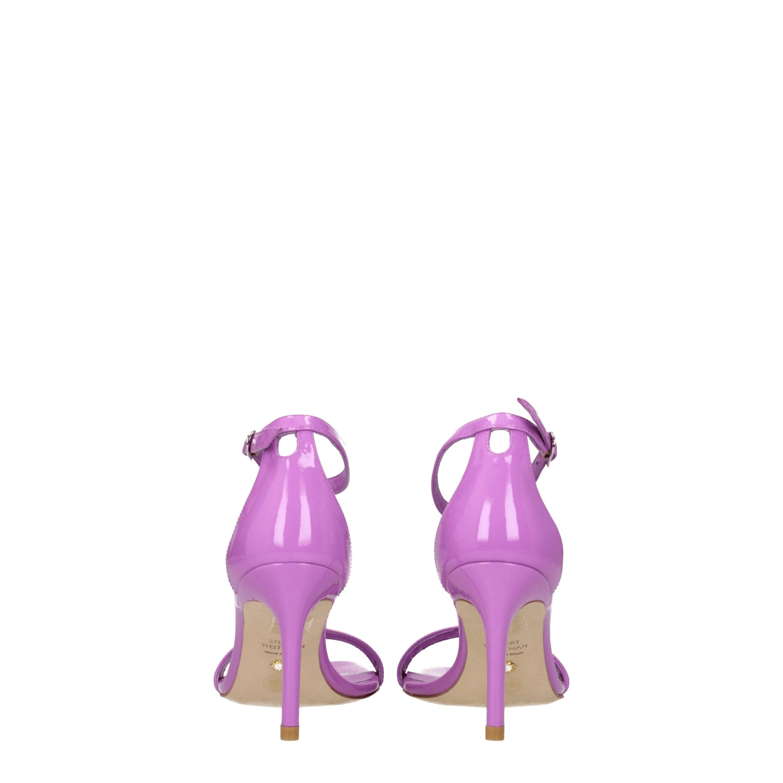 Stuart Weitzman Purple Leather Stiletto Heels Sandals Stuart Weitzman
