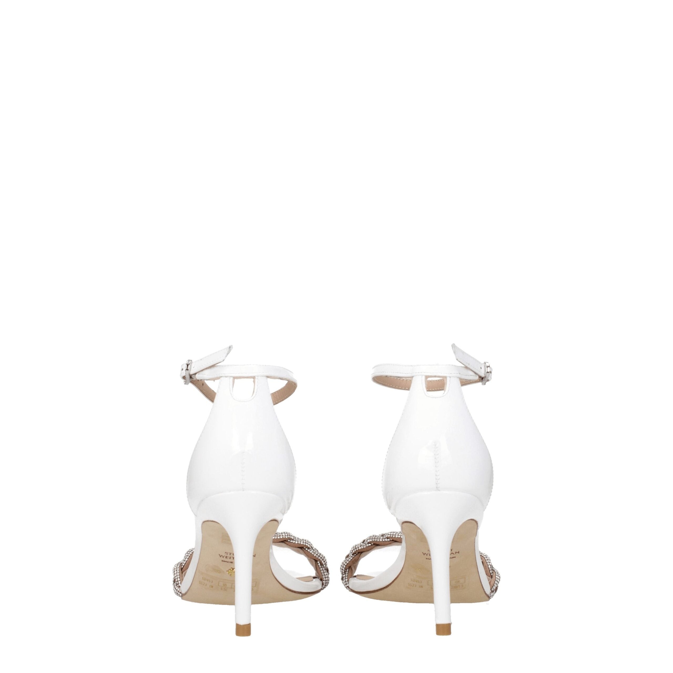 Stuart Weitzman White Leather Stiletto Heels Sandals Stuart Weitzman