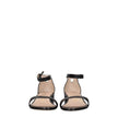 Stuart Weitzman Black Leather Flat Sandals Stuart Weitzman