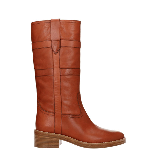 Celine Brown Leather Boots Celine
