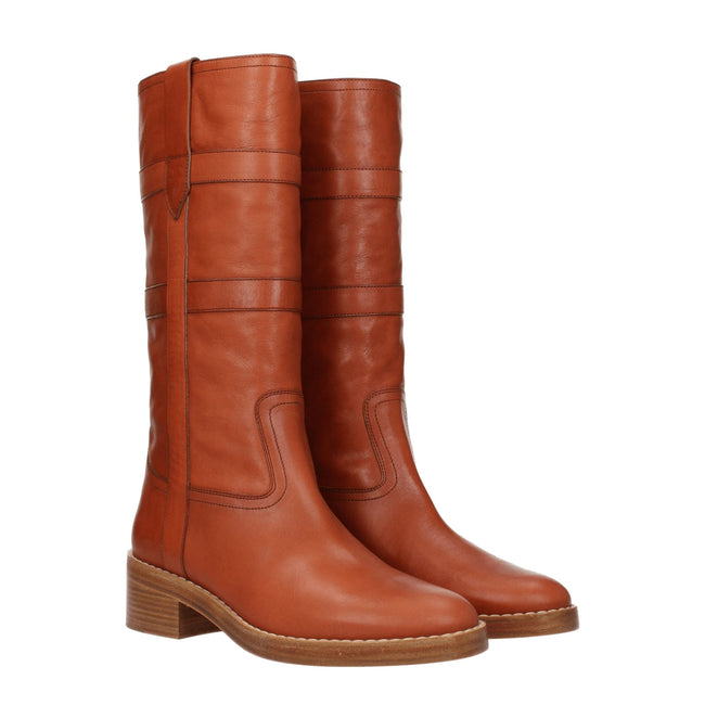 Celine Brown Leather Boots Celine