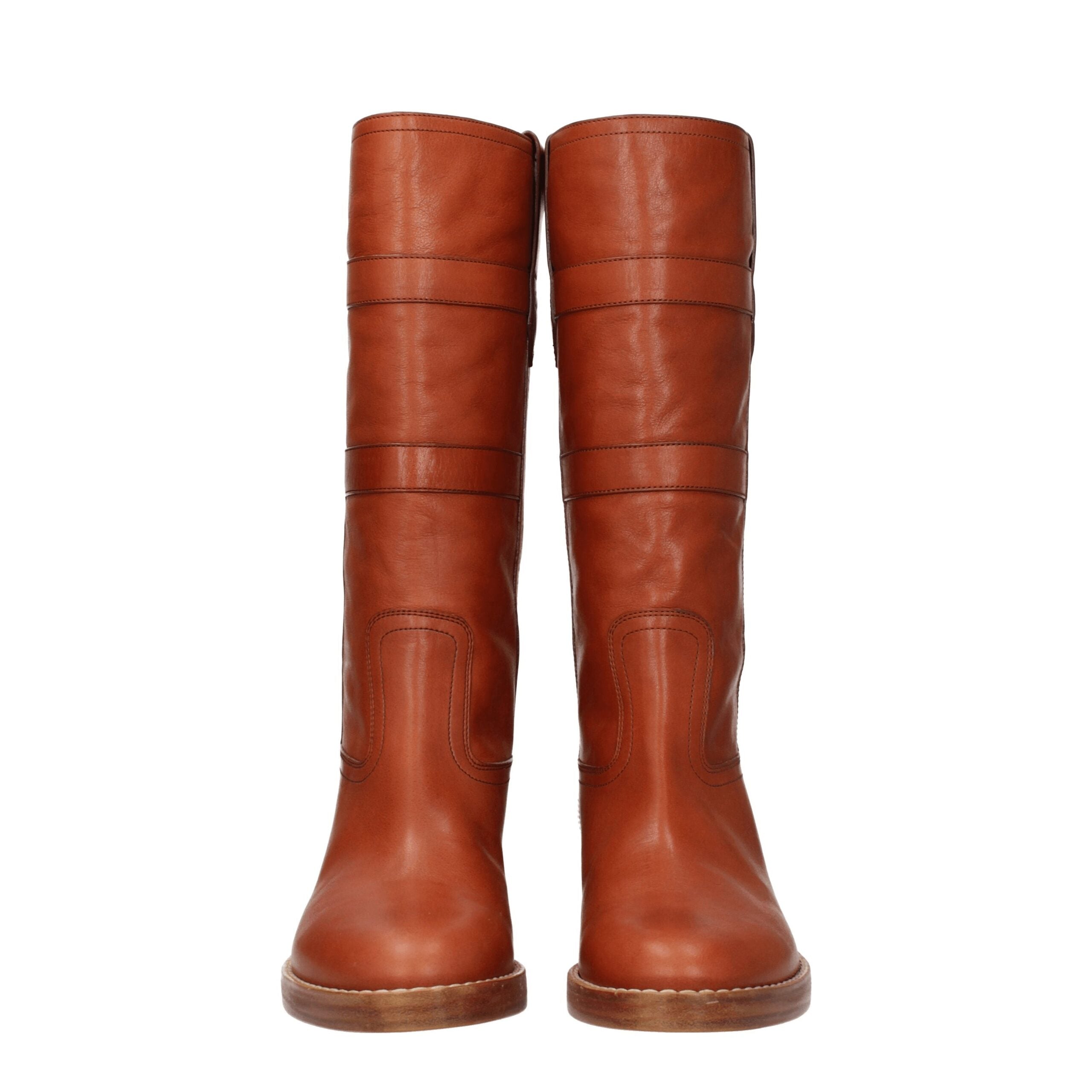 Celine Brown Leather Boots Celine