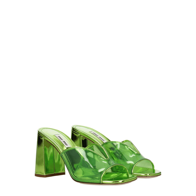Miu Miu Green Plexiglass Platforms Miu Miu