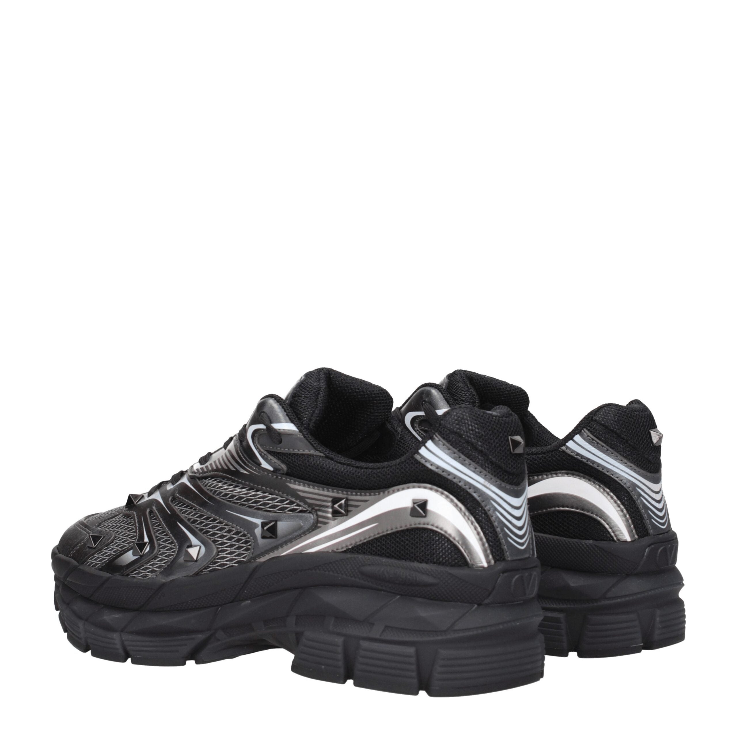 Valentino Garavani Black Fabric Athletic Sneakers Valentino Garavani