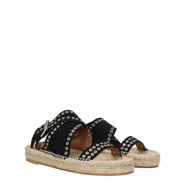 Isabel Marant Black Leather Flat Sandals Isabel Marant