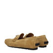 Versace Beige Leather Slip-On Loafers Versace