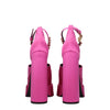 Versace Pink Satin Platforms Versace