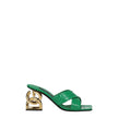 Dolce & Gabbana Green Leather Flat Sandals Dolce & Gabbana