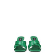 Dolce & Gabbana Green Leather Flat Sandals Dolce & Gabbana