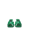 Dolce & Gabbana Green Leather Flat Sandals Dolce & Gabbana