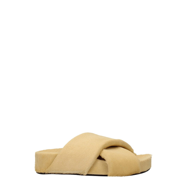 Jil Sander Beige Horsehair Slippers Sandals Jil Sander