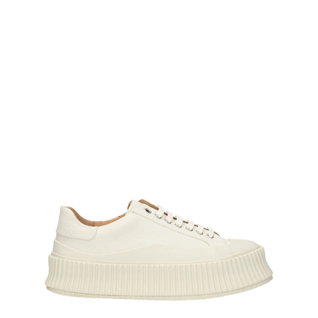 Jil Sander White Fabric Platform Sneakers Jil Sander