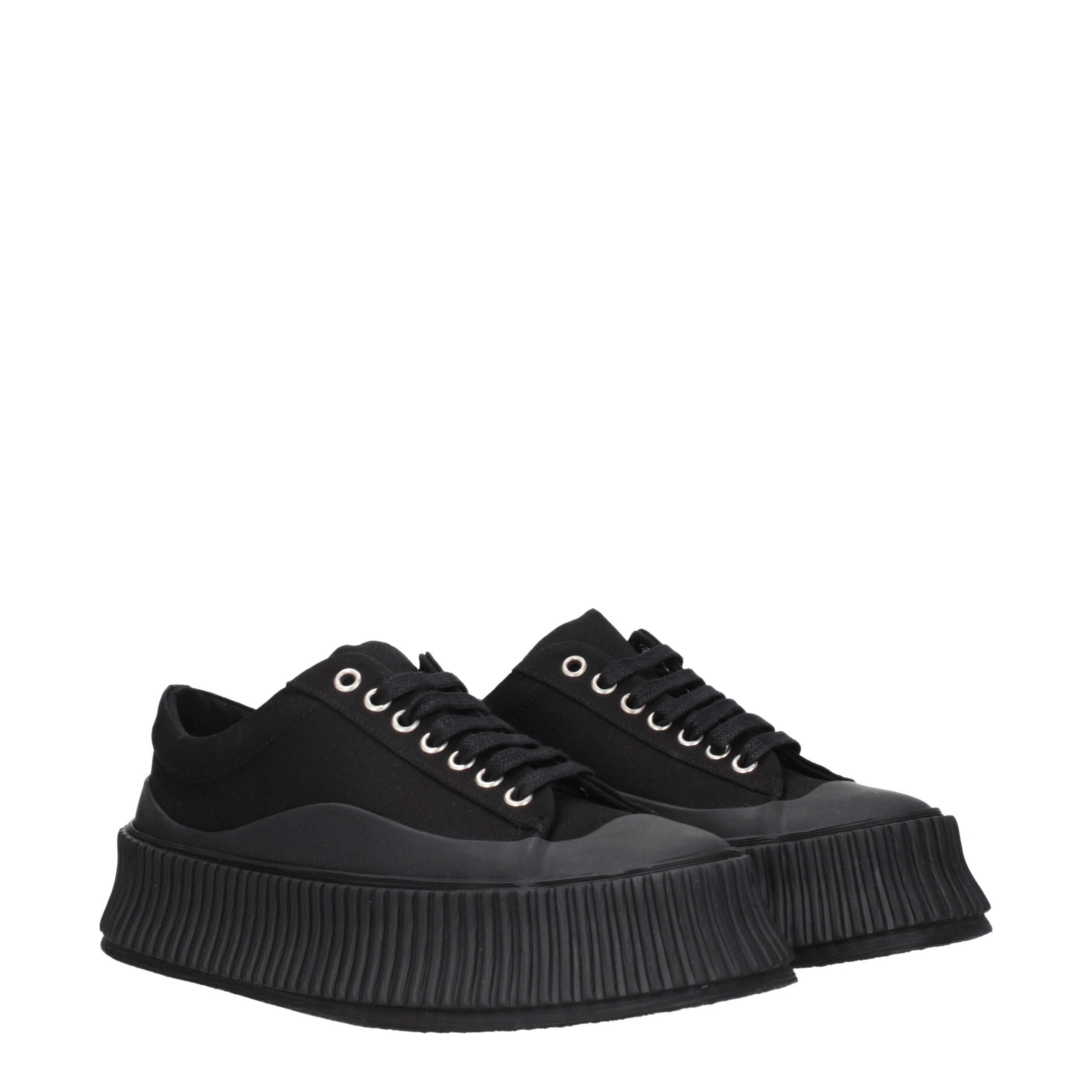 Jil Sander Black Fabric Chunky Sneakers Jil Sander