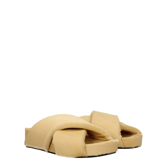 Jil Sander Beige Horsehair Slippers Sandals Jil Sander
