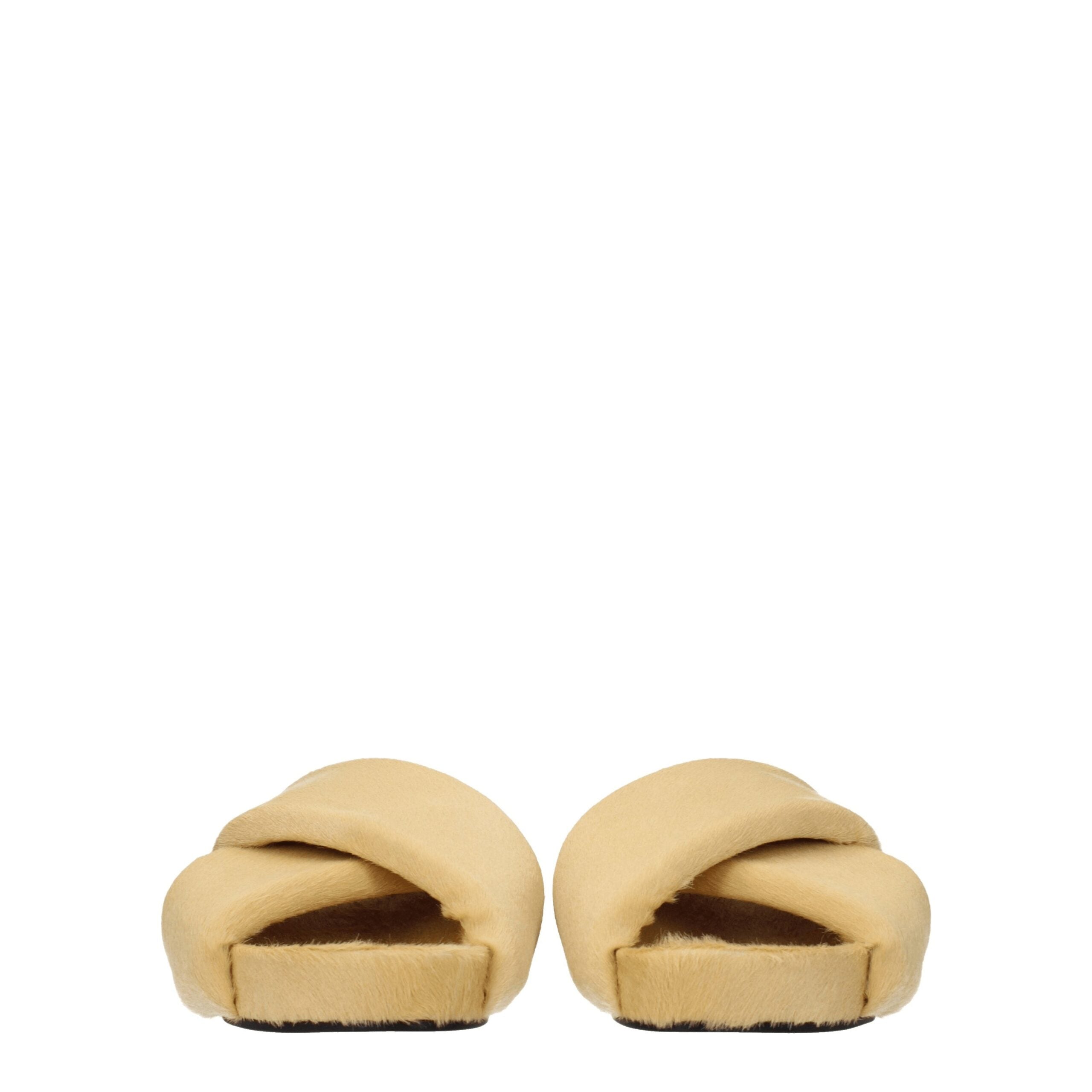 Jil Sander Beige Horsehair Slippers Sandals Jil Sander