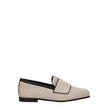 Max Mara Beige Fabric Slip-On Loafers Max Mara