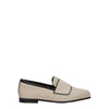 Max Mara Beige Fabric Slip-On Loafers Max Mara