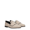 Max Mara Beige Fabric Slip-On Loafers Max Mara