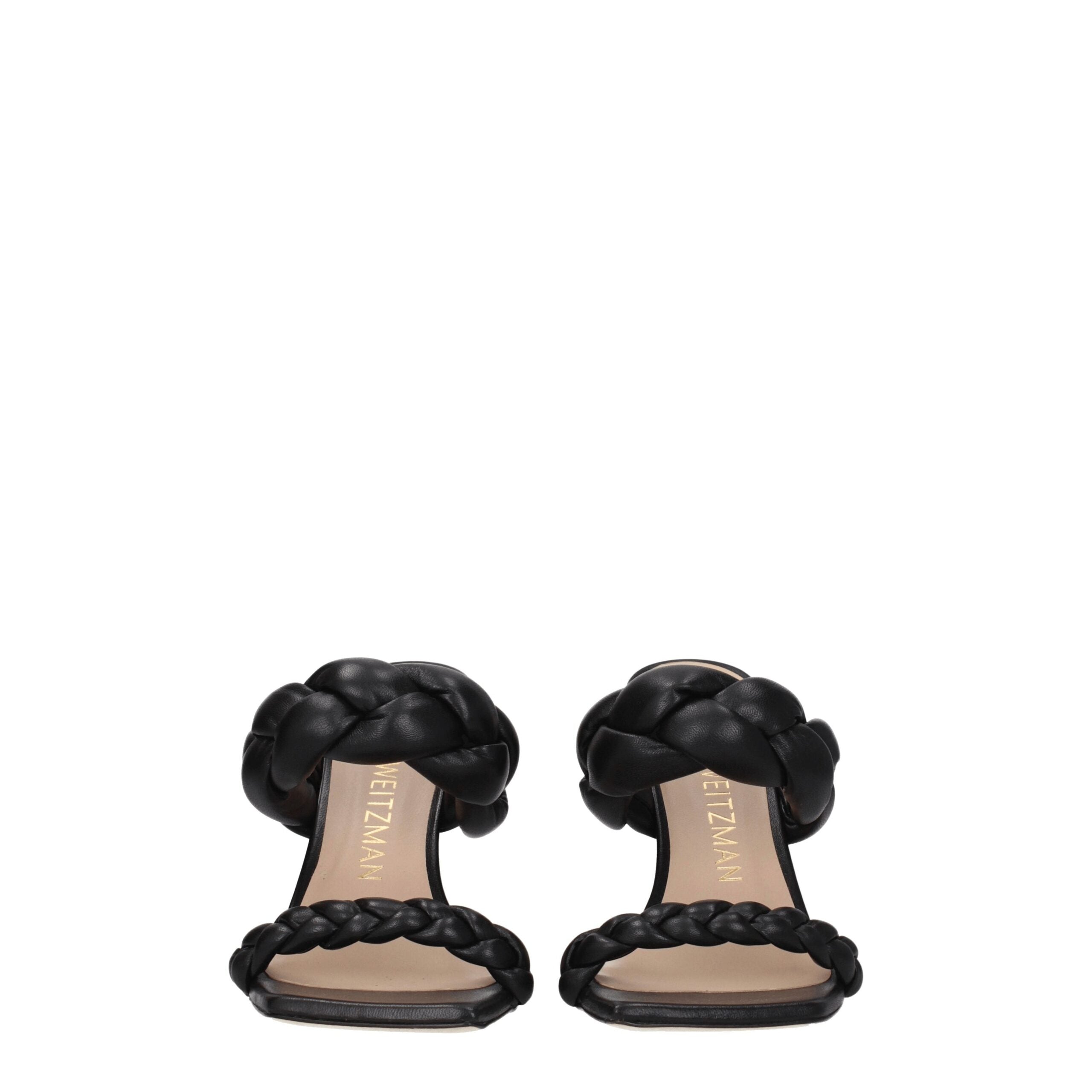 Stuart Weitzman Black Leather Stiletto Heels Sandals Stuart Weitzman