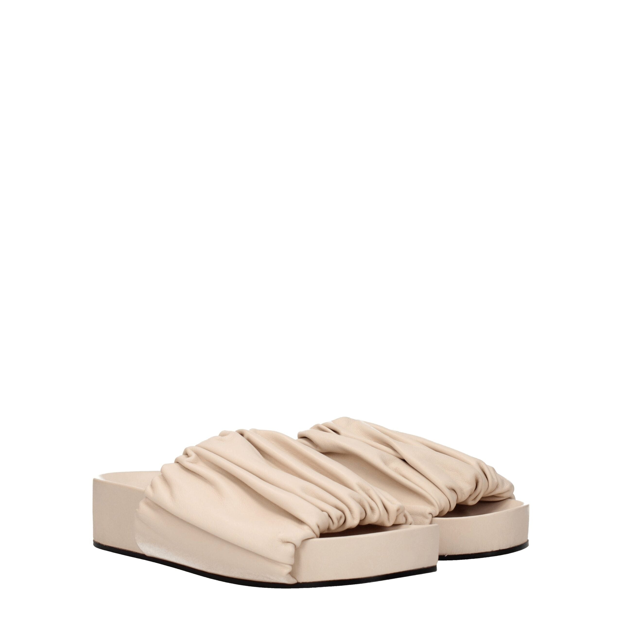 Jil Sander Pink Leather Slippers Sandals Jil Sander