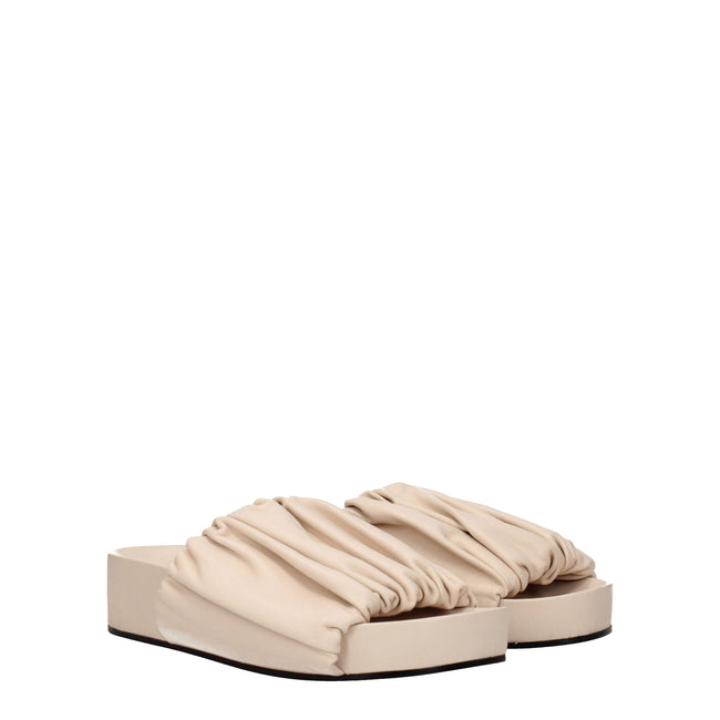 Jil Sander Pink Leather Slippers Sandals Jil Sander