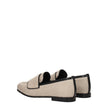 Max Mara Beige Fabric Slip-On Loafers Max Mara