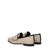 Max Mara Beige Fabric Slip-On Loafers Max Mara