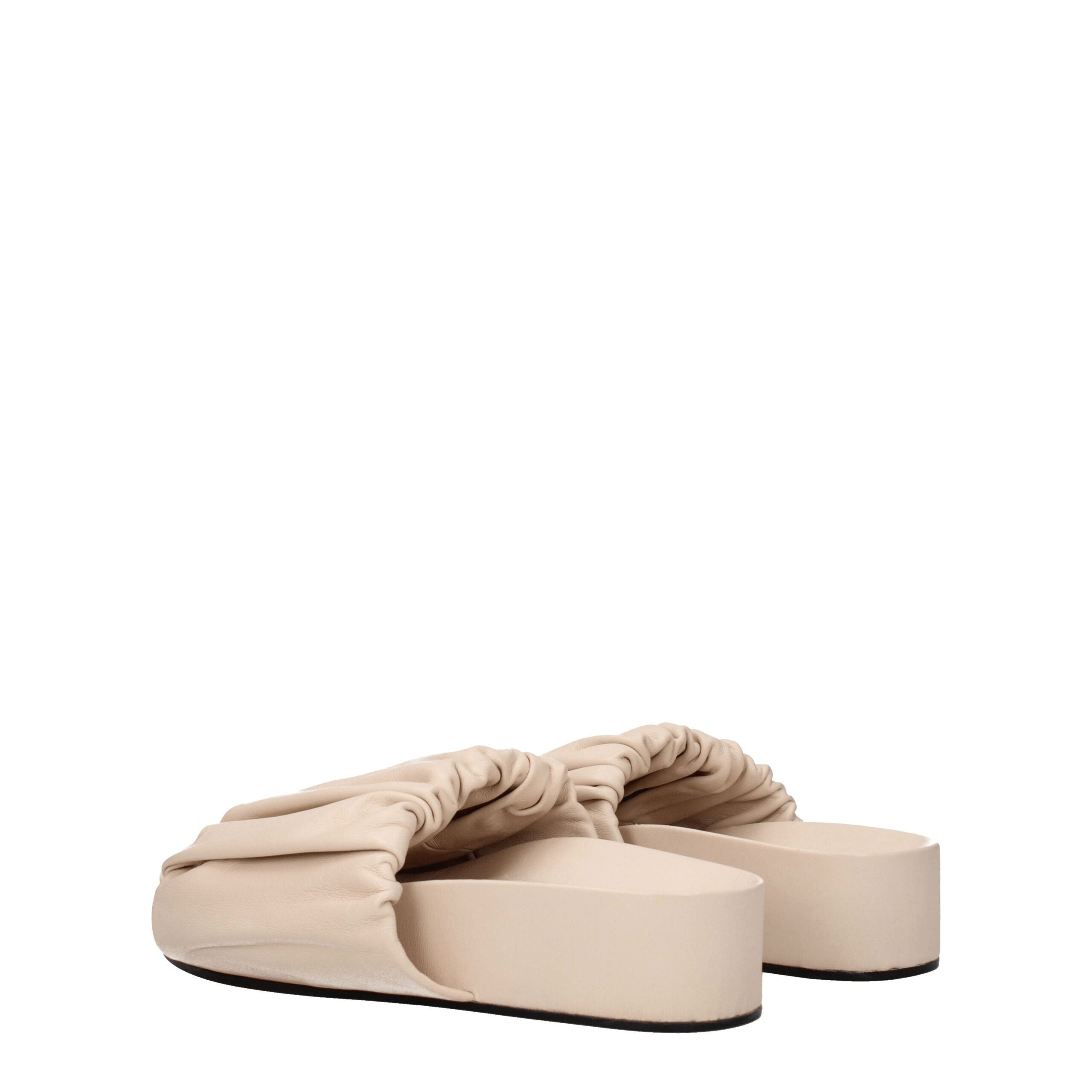 Jil Sander Pink Leather Slippers Sandals Jil Sander