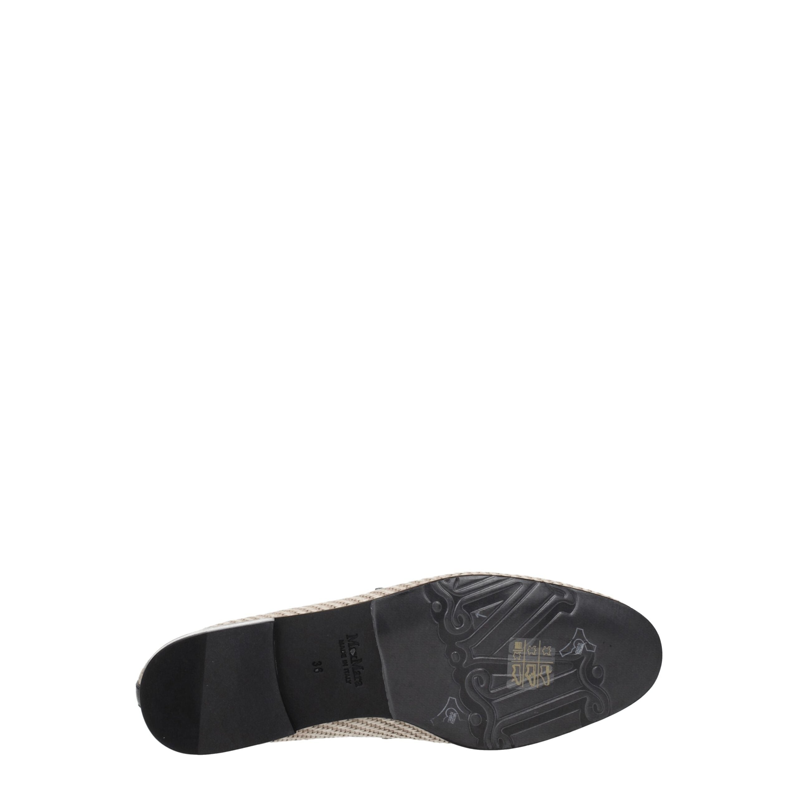 Max Mara Beige Fabric Slip-On Loafers Max Mara
