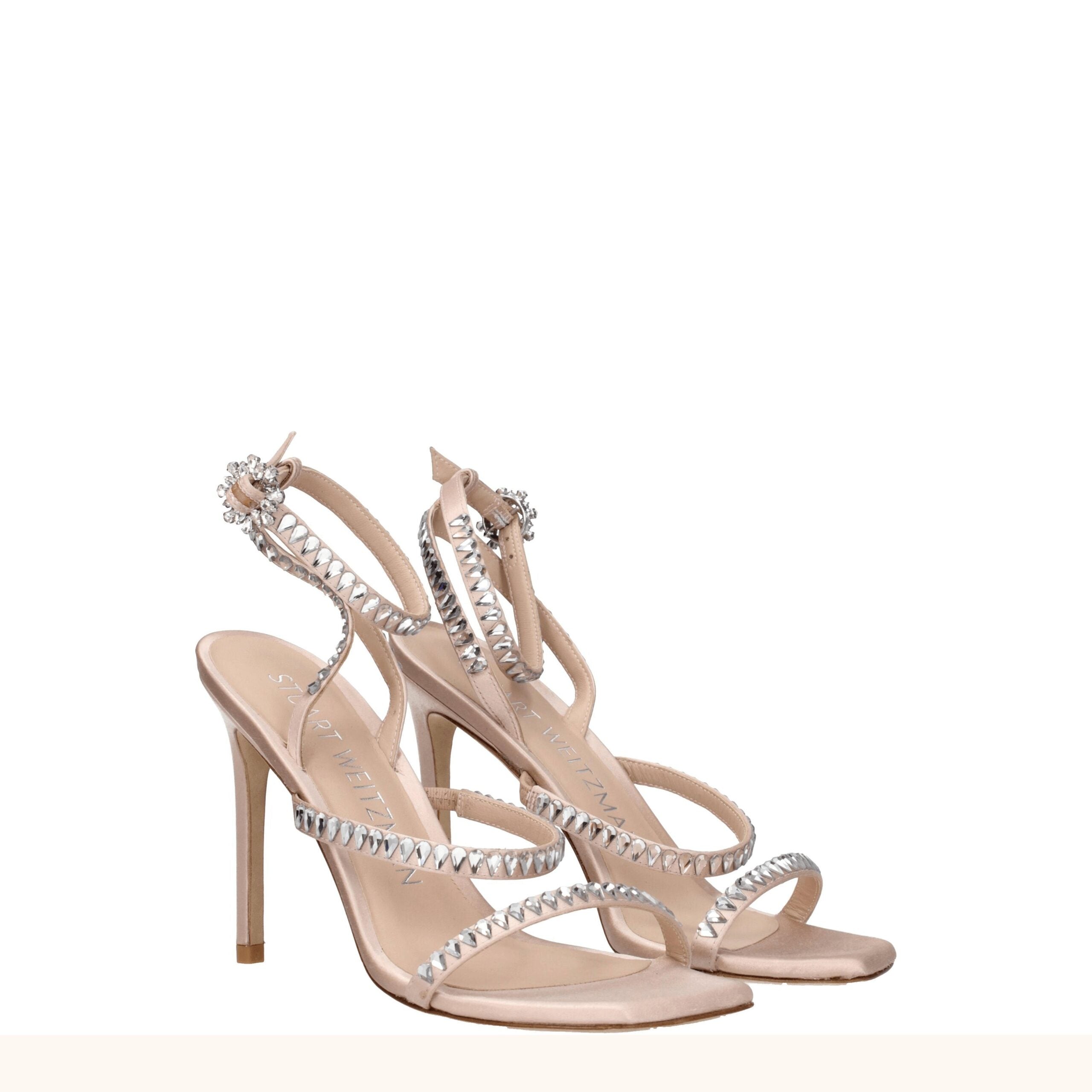 Stuart Weitzman Pink Satin Stiletto Heels Sandals Stuart Weitzman