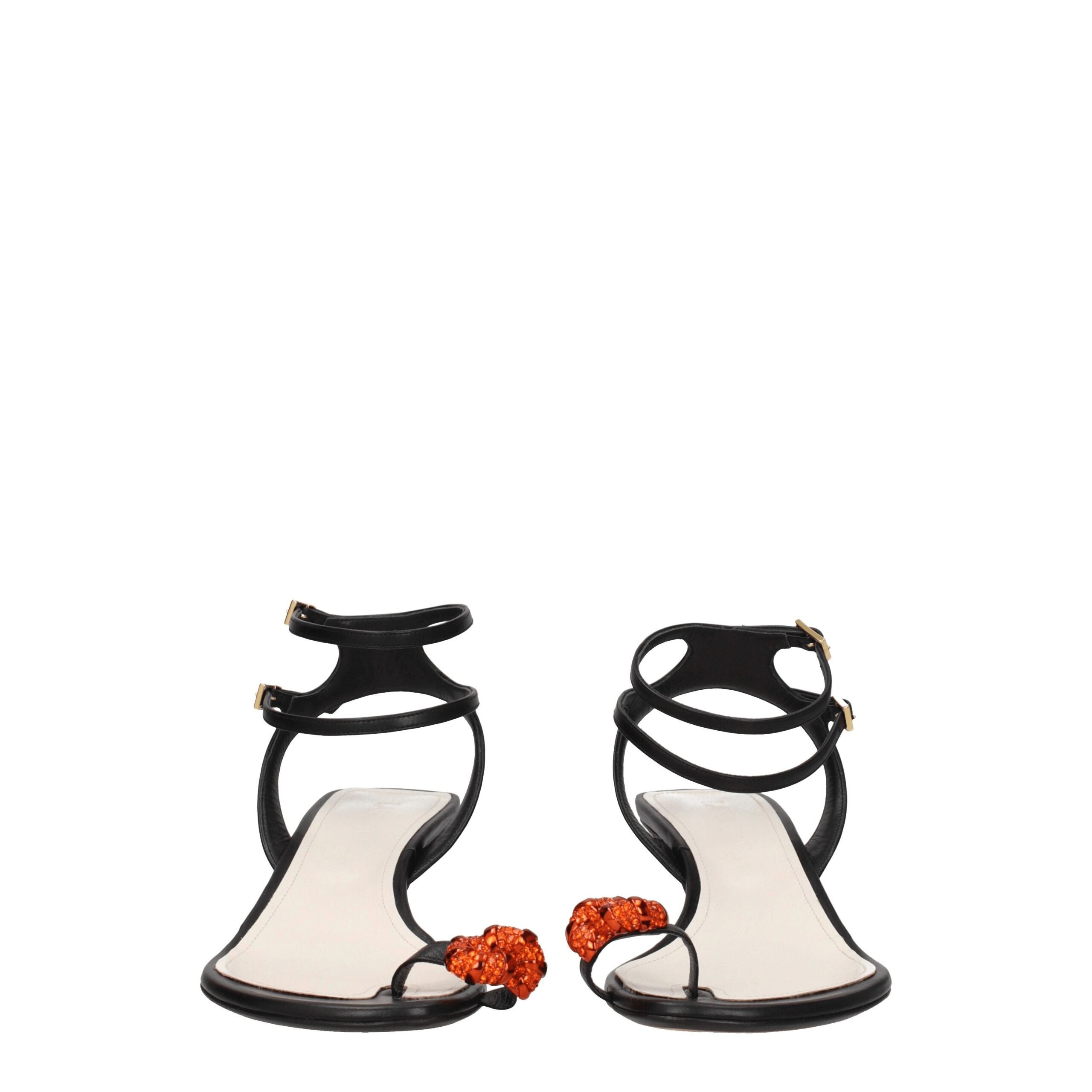 Lanvin Black Leather Stiletto Heels Sandals Lanvin