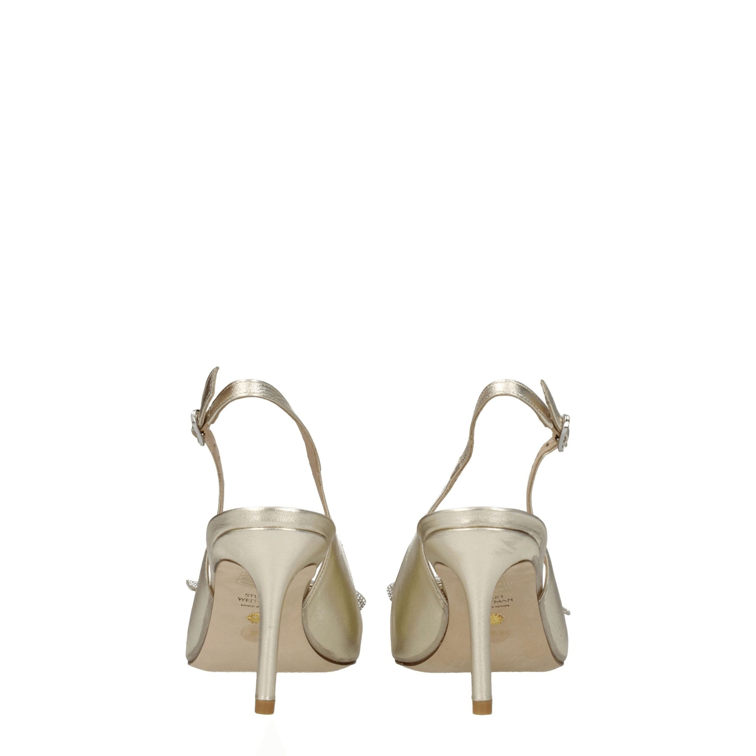 Stuart Weitzman Gold Leather Stiletto Heels Sandals Stuart Weitzman