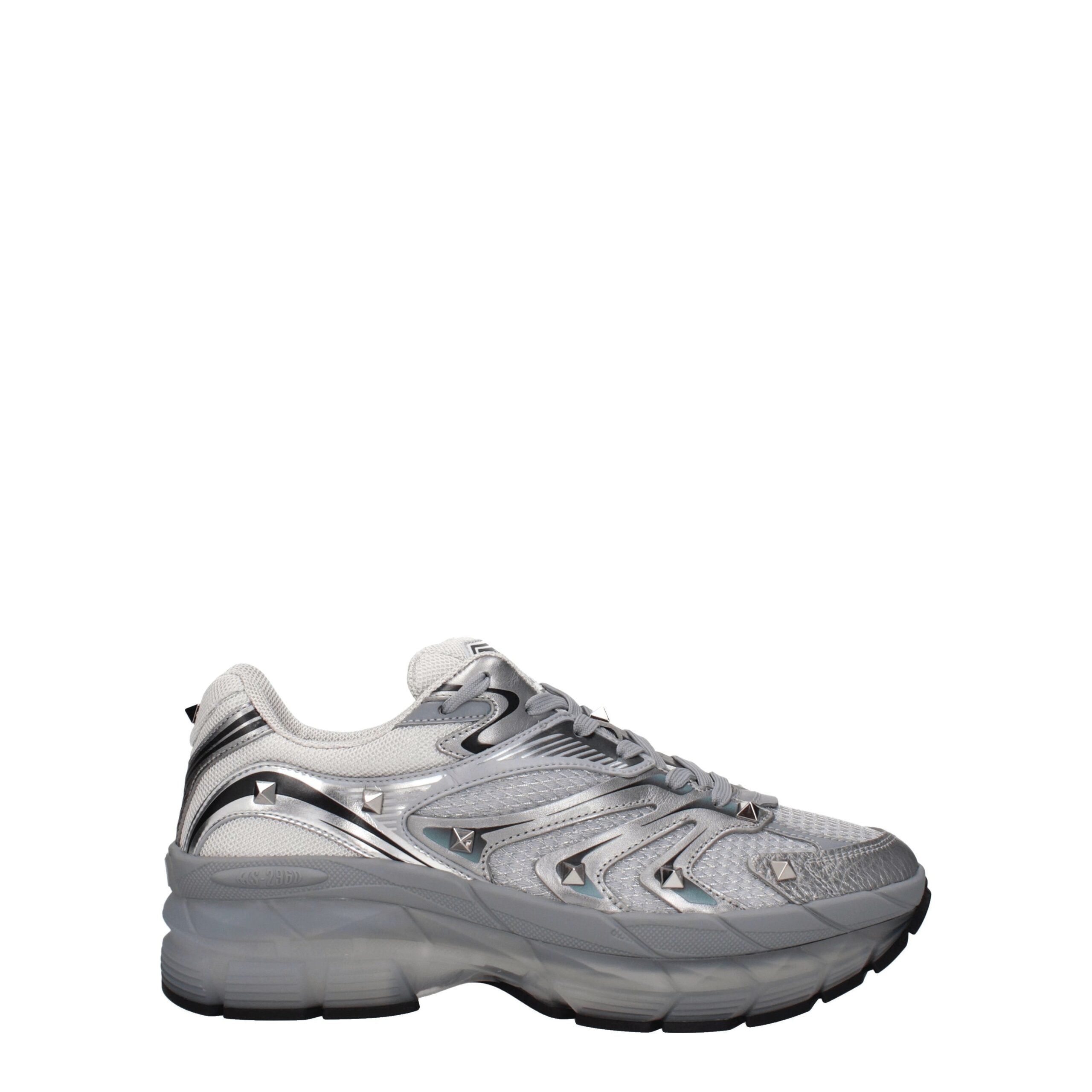 Valentino Garavani Gray Fabric Athletic Sneakers Valentino Garavani