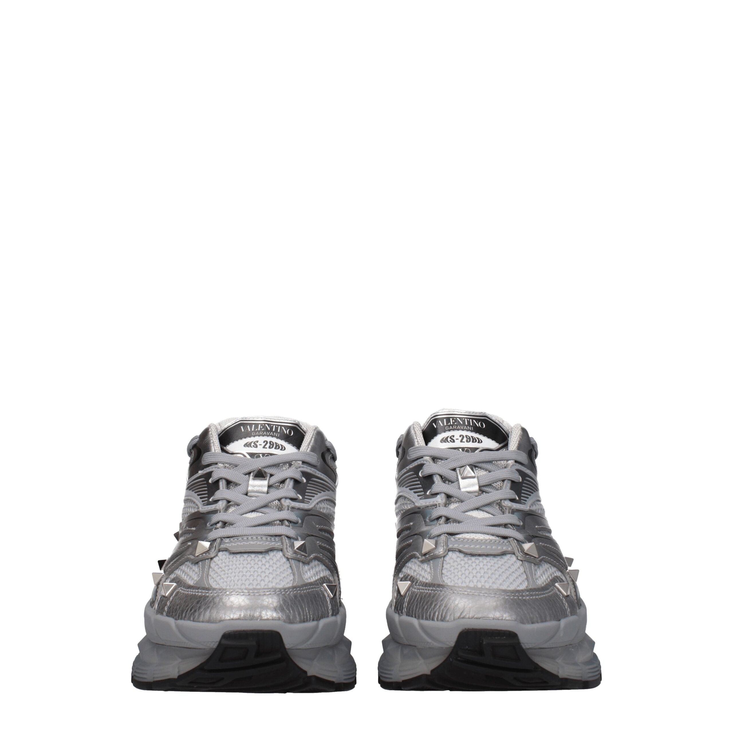 Valentino Garavani Gray Fabric Athletic Sneakers Valentino Garavani