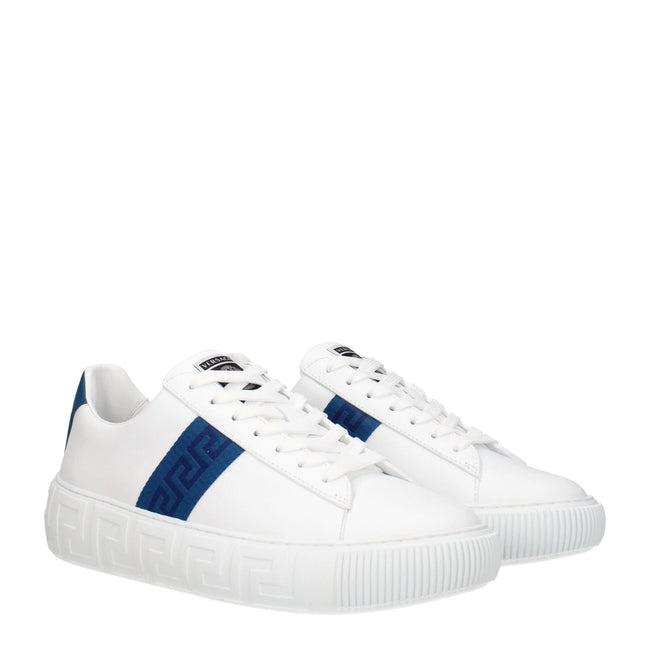 Versace White Leather Low Tops Versace