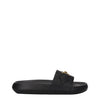 Versace Black Leather Slippers Sandals Versace